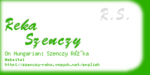 reka szenczy business card